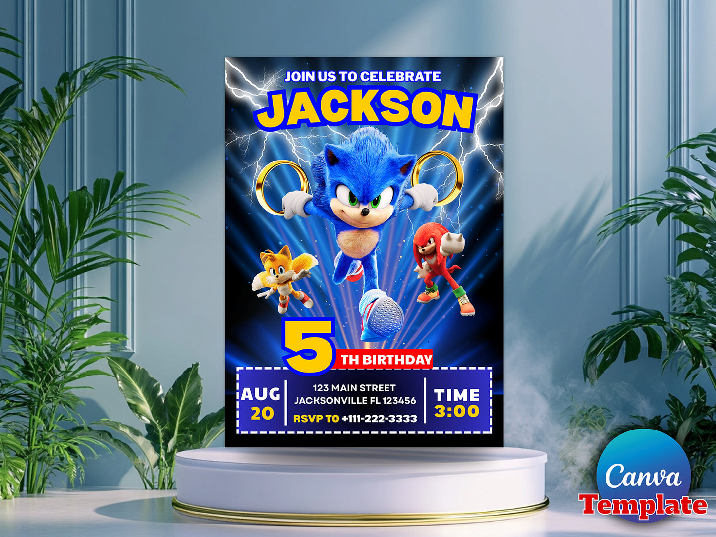 Sonic the Hedgehog Party Invite (Printable)