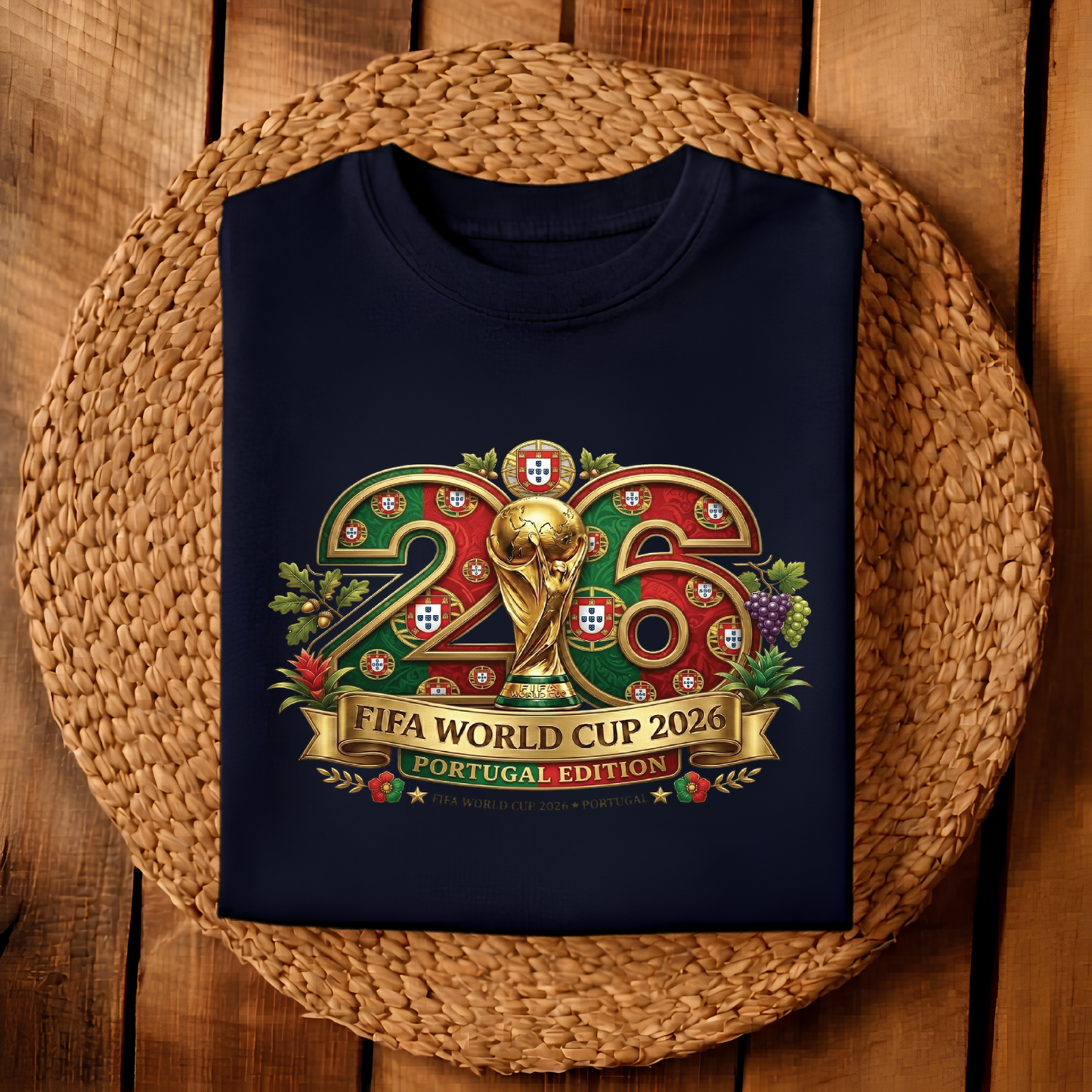 FIFA World Cup 2026 Portugal Edition Graphic Black T-Shirt (physical)