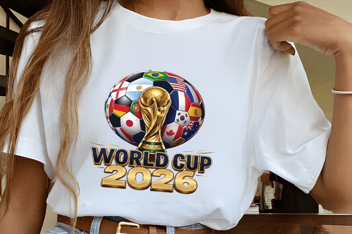 FIFA World Cup 2026 Gold Trophy Soccer Ball Black T-Shirt (physical)