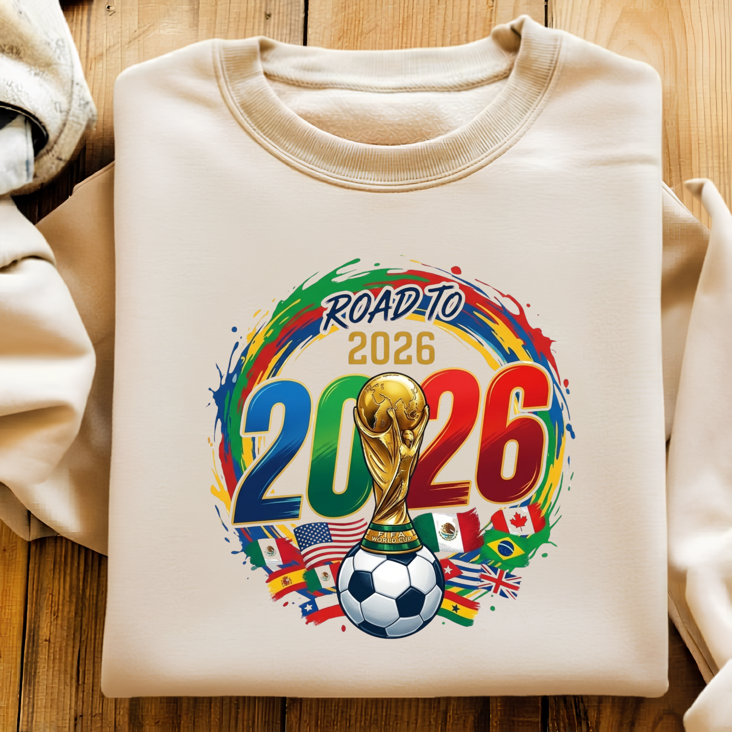 Official 2026 World Cup "Road to 2026" Unisex Navy T-Shirt (physical)