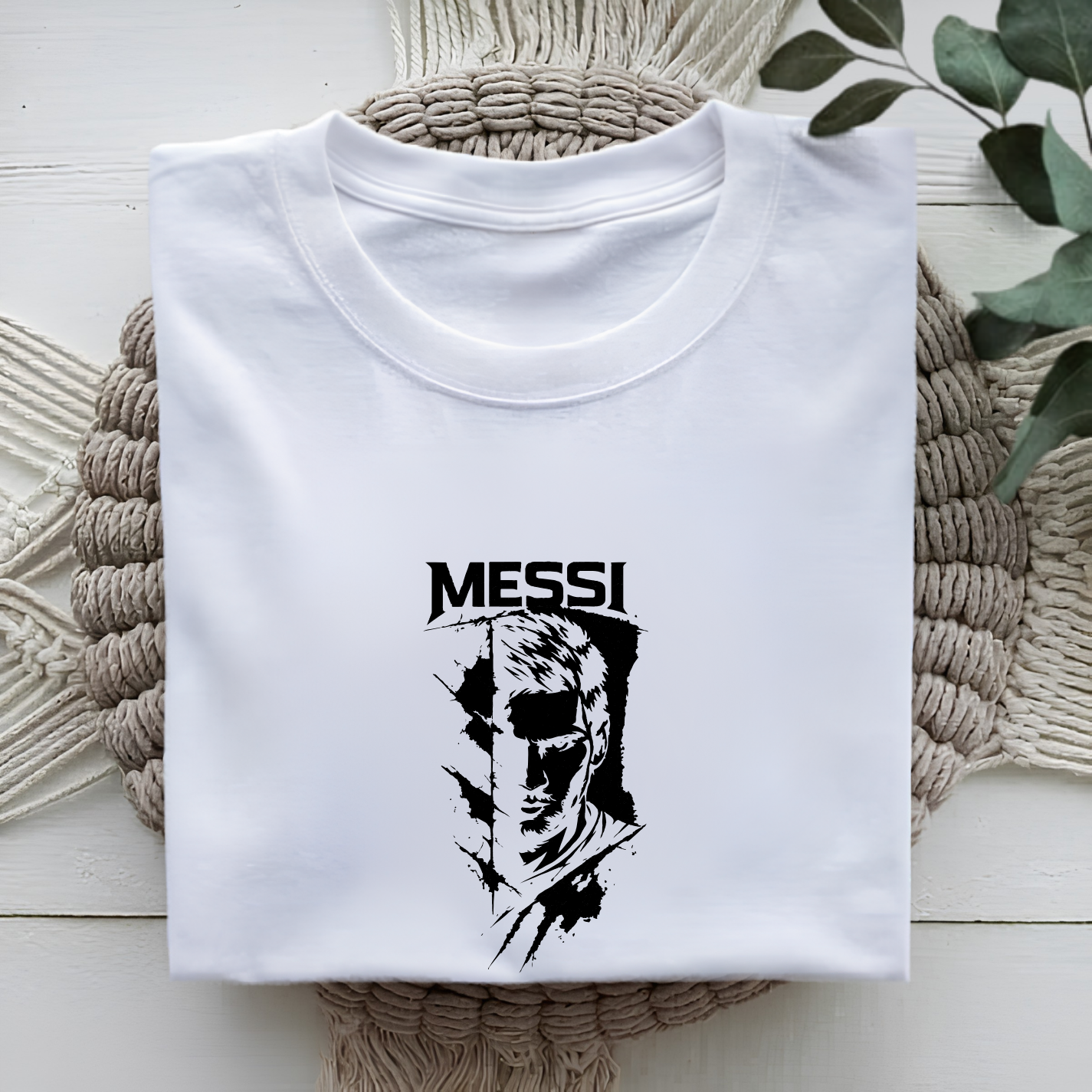 FIFA World Cup 2026 Lionel Messi Grunge Portrait Graphic Tee (physical)