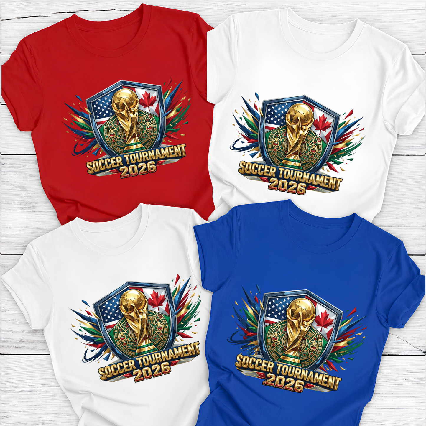 Geometric Aztec Shield 2026 International Football Emblem Fan Top (physical)