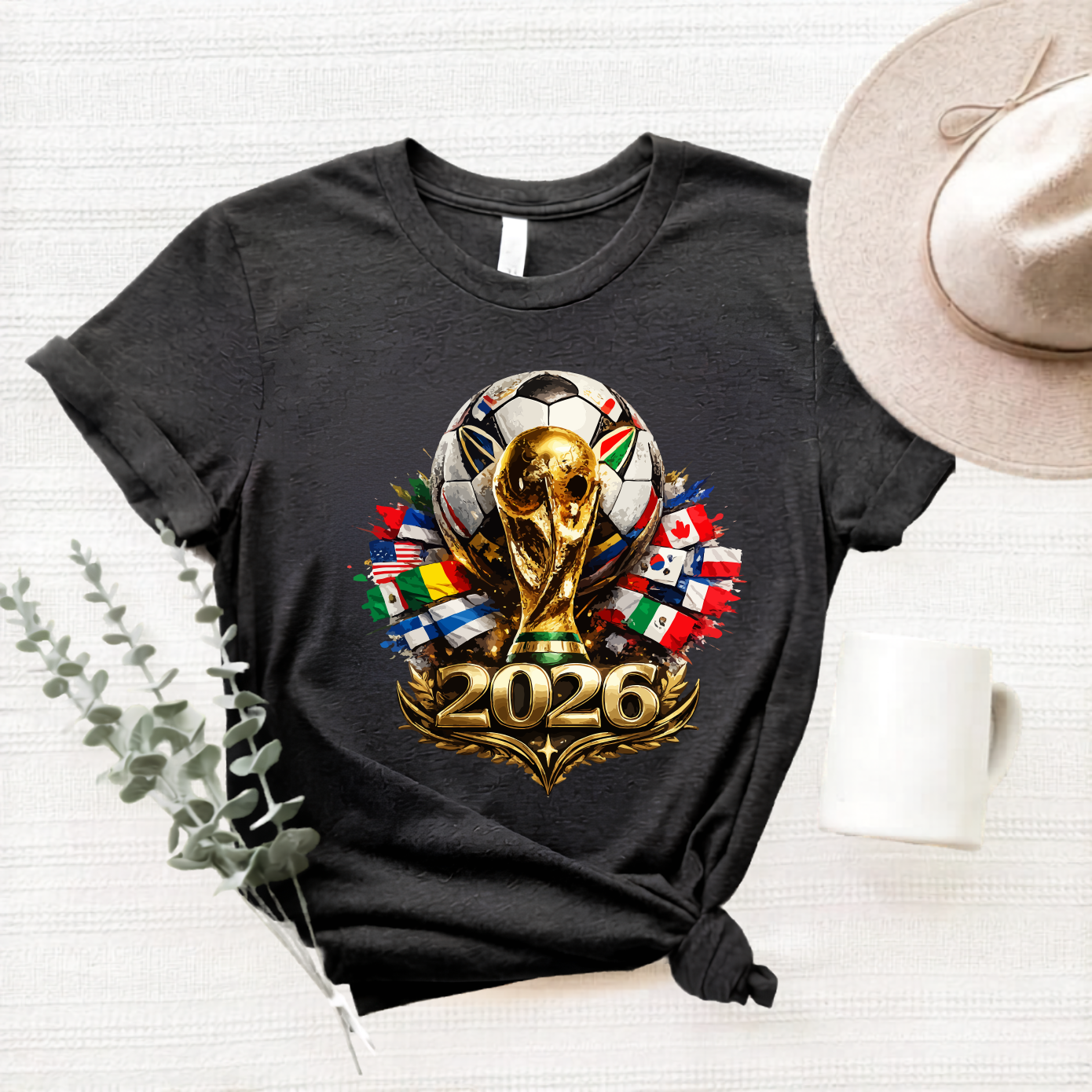FIFA World Cup 2026 Special Edition Graphic Black Cotton T-Shirt (physical)