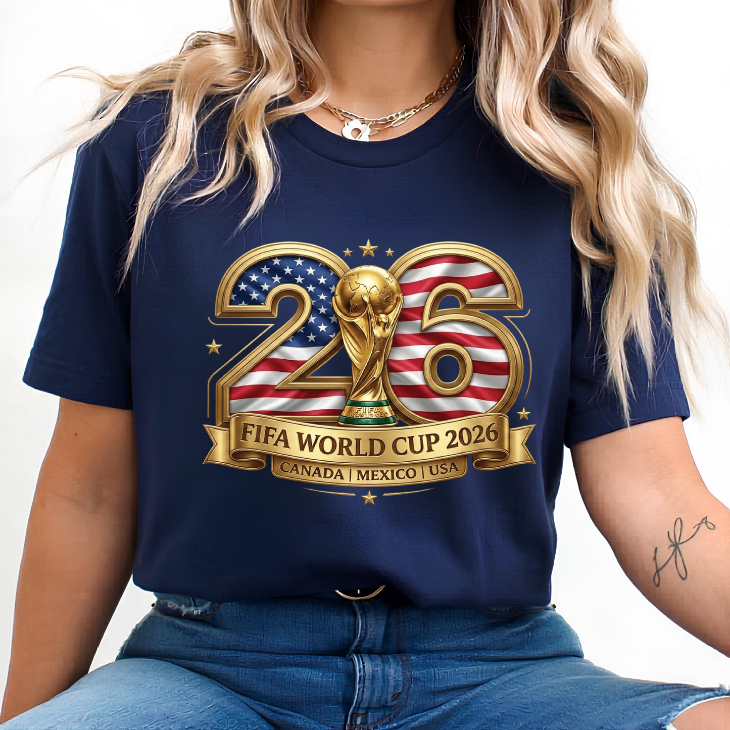 FIFA World Cup 2026 USA Flag Emblem T-Shirt Bundle (physical)