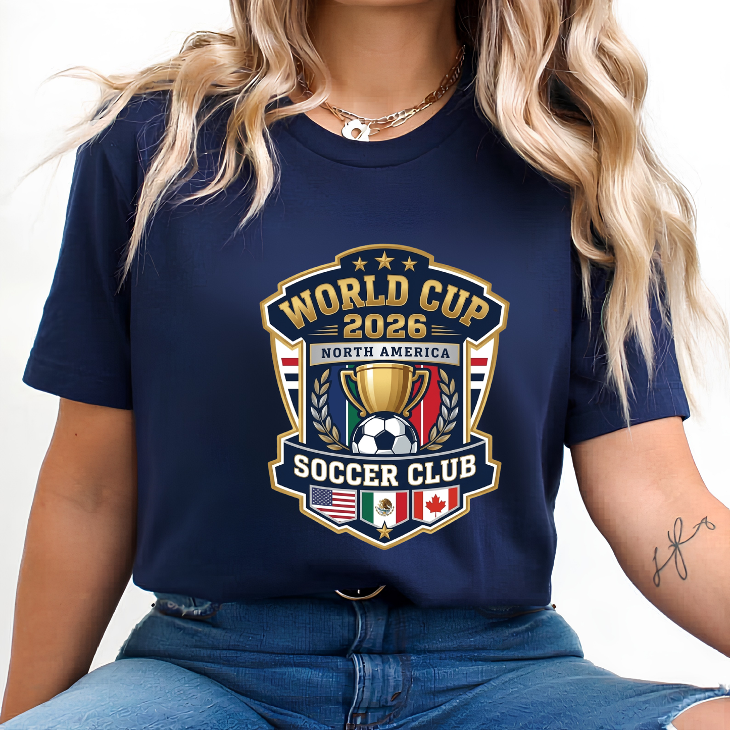 World Cup 2026 North America Soccer Club Shield White T-Shirt (physical)