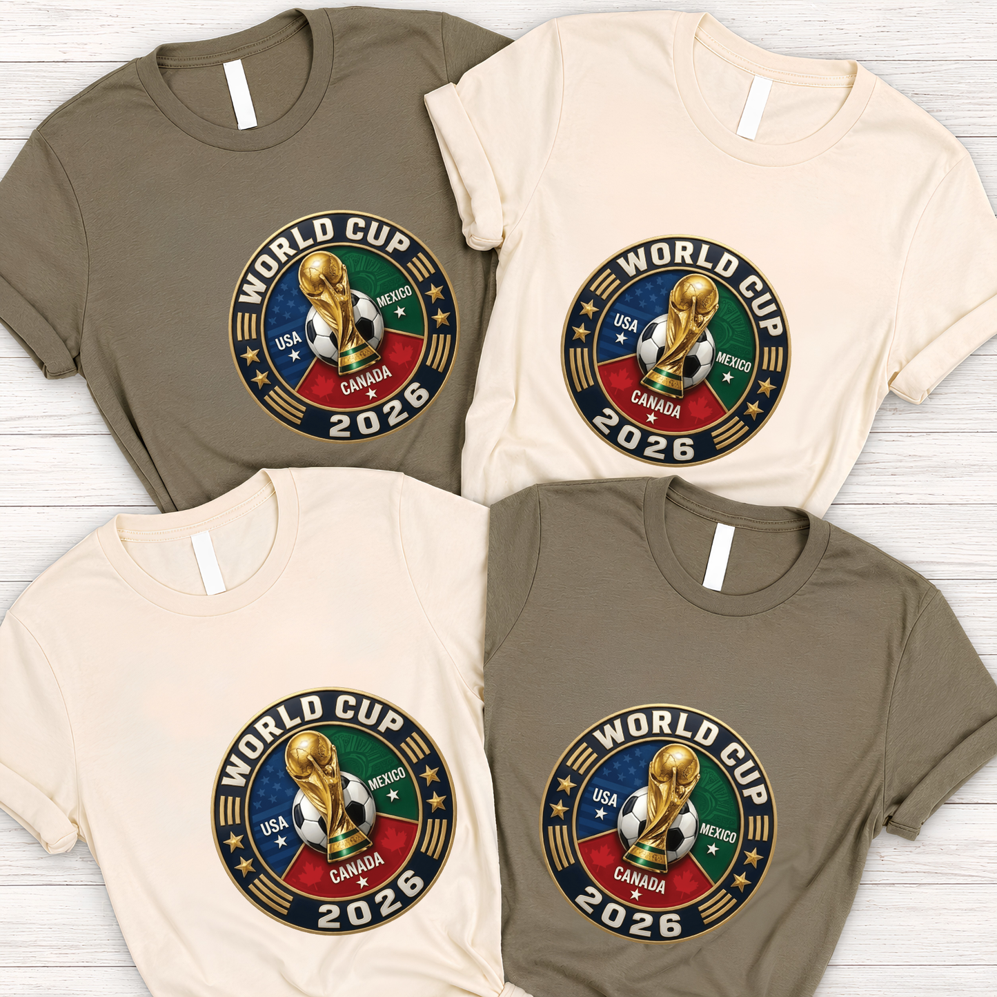 FIFA World Cup 2026 USA-Canada-Mexico Ribbon Watercolor Splash T-Shirt (physical)