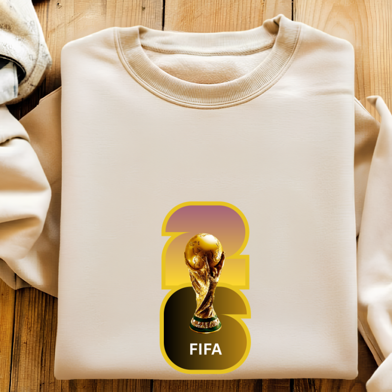 FIFA World Cup 2026 Trophy Gradient Bold Number Graphic Sweatshirt (physical)