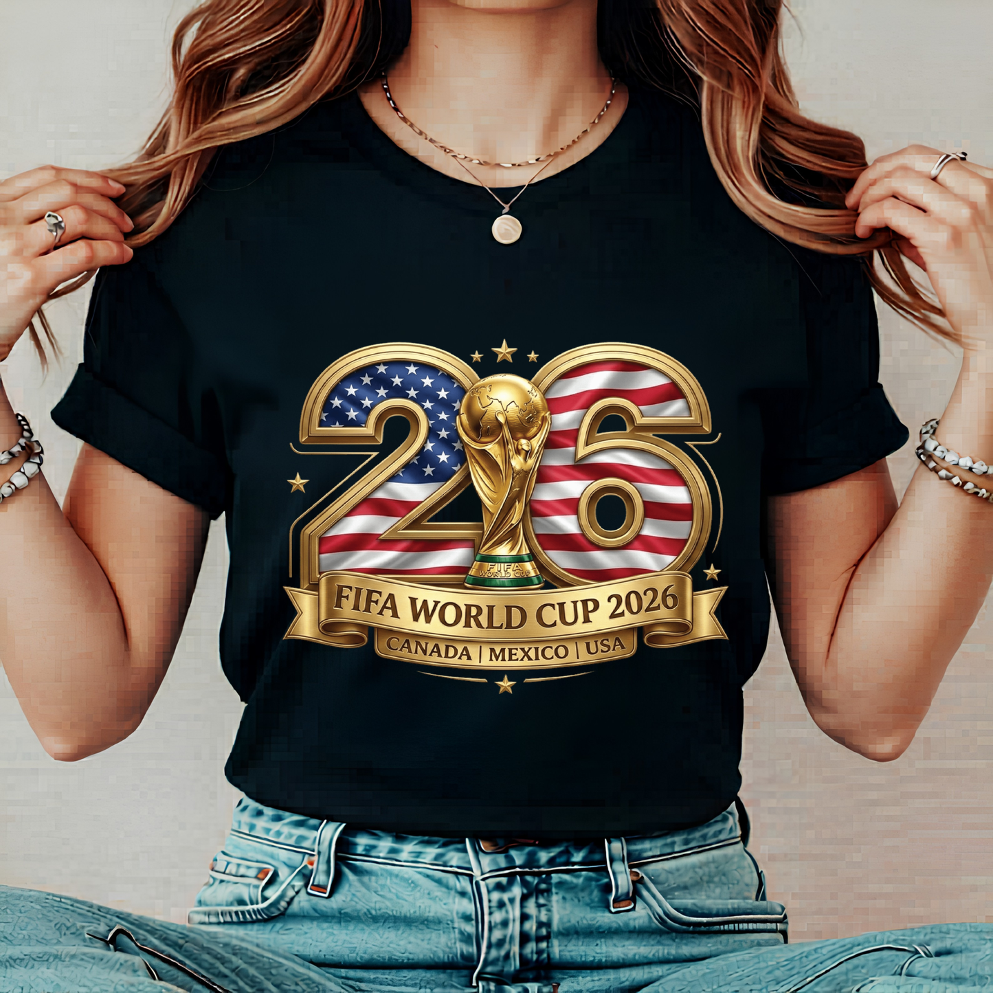 FIFA World Cup 2026 USA Flag Emblem T-Shirt Bundle (physical)