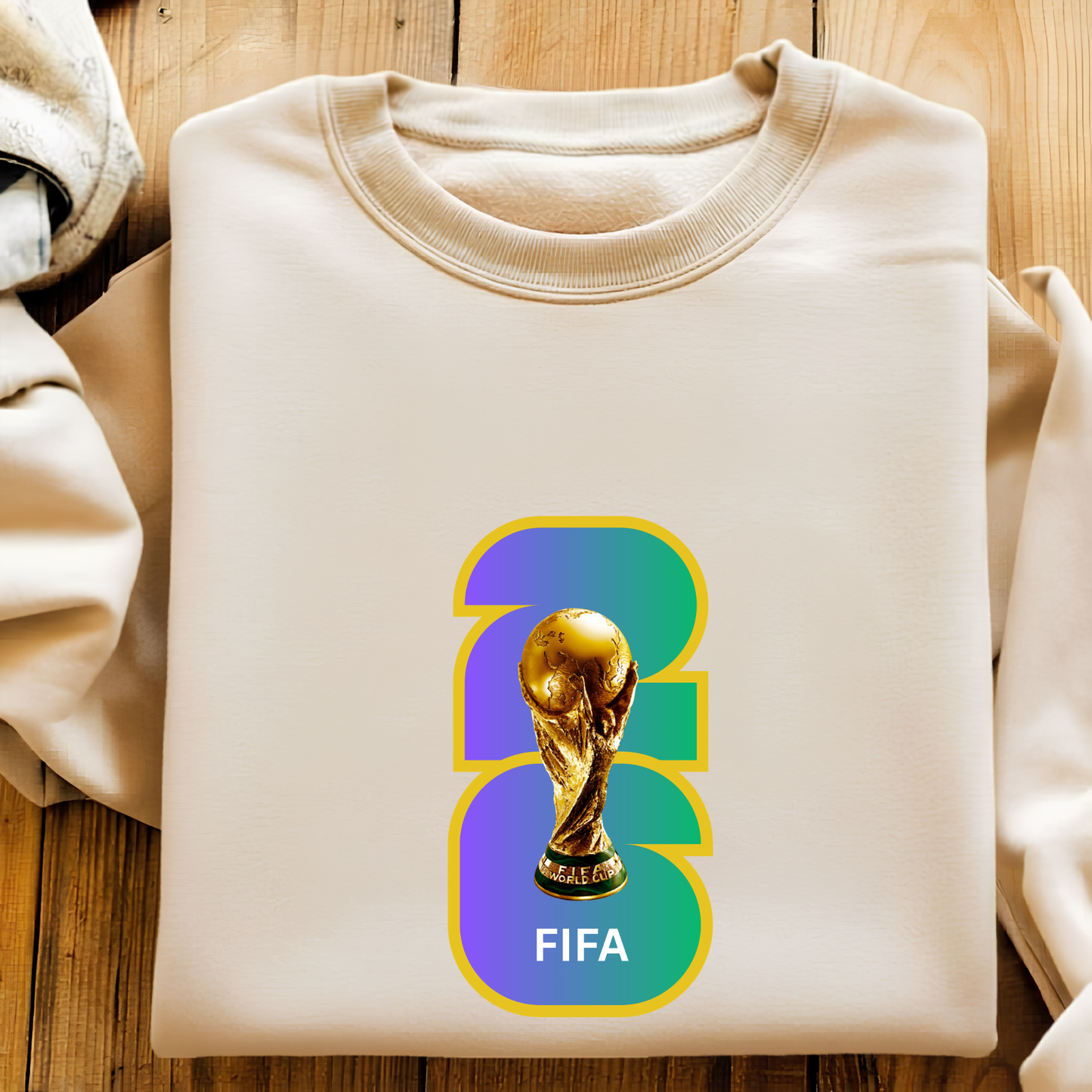 FIFA World Cup 2026 Trophy Dual Gradient Number Graphic T-Shirt (physical)