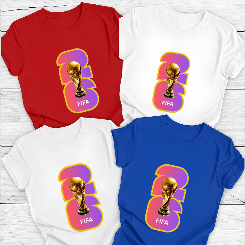 FIFA World Cup 2026 Trophy Gradient Number Graphic T-Shirt (physical)