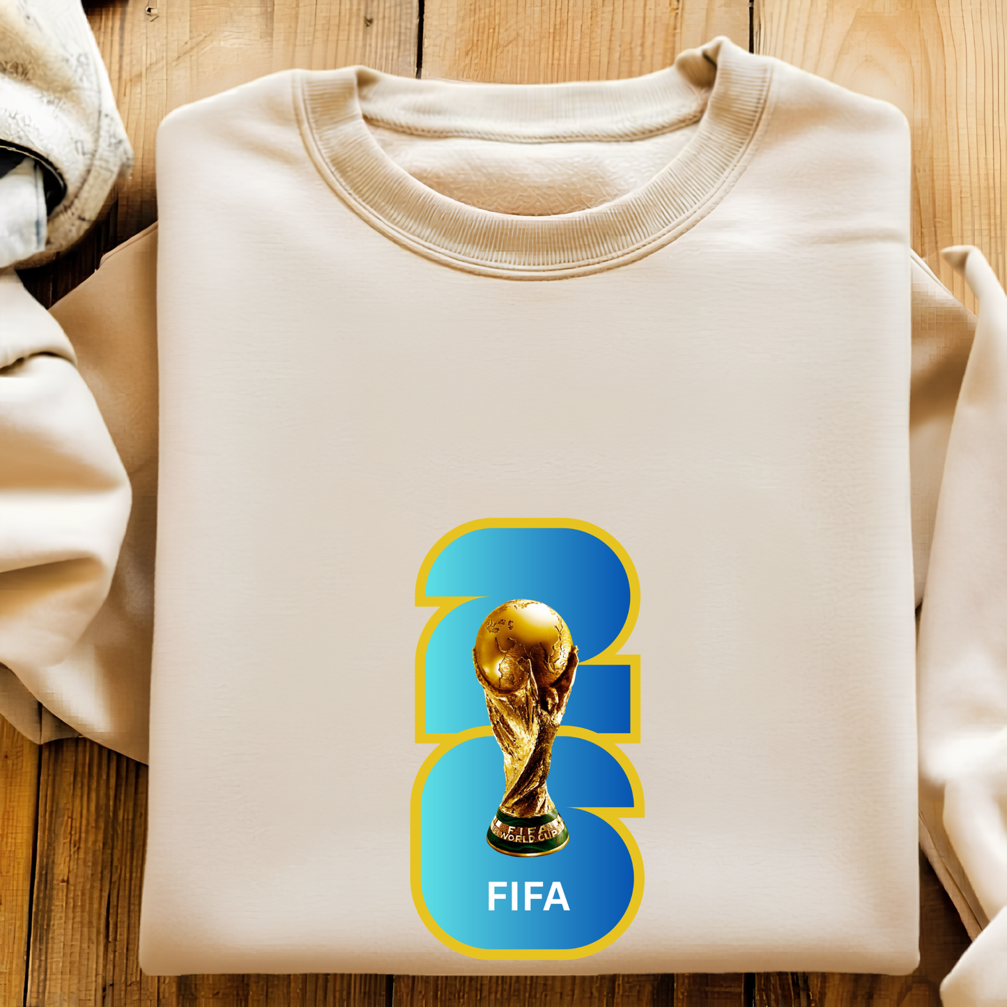 FIFA World Cup 2026 Trophy Vibrant Gradient Number Graphic T-Shirt (physical)