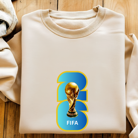 FIFA World Cup 2026 Trophy Vibrant Gradient Number Graphic T-Shirt (physical)