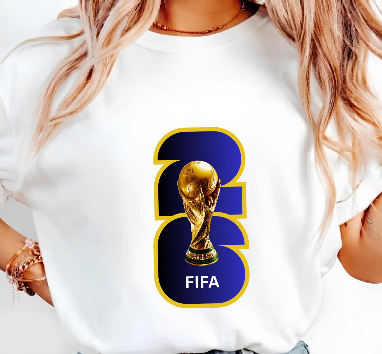 FIFA World Cup 2026 Trophy Deep Gradient Bold Number Graphic T-Shirt (physical)