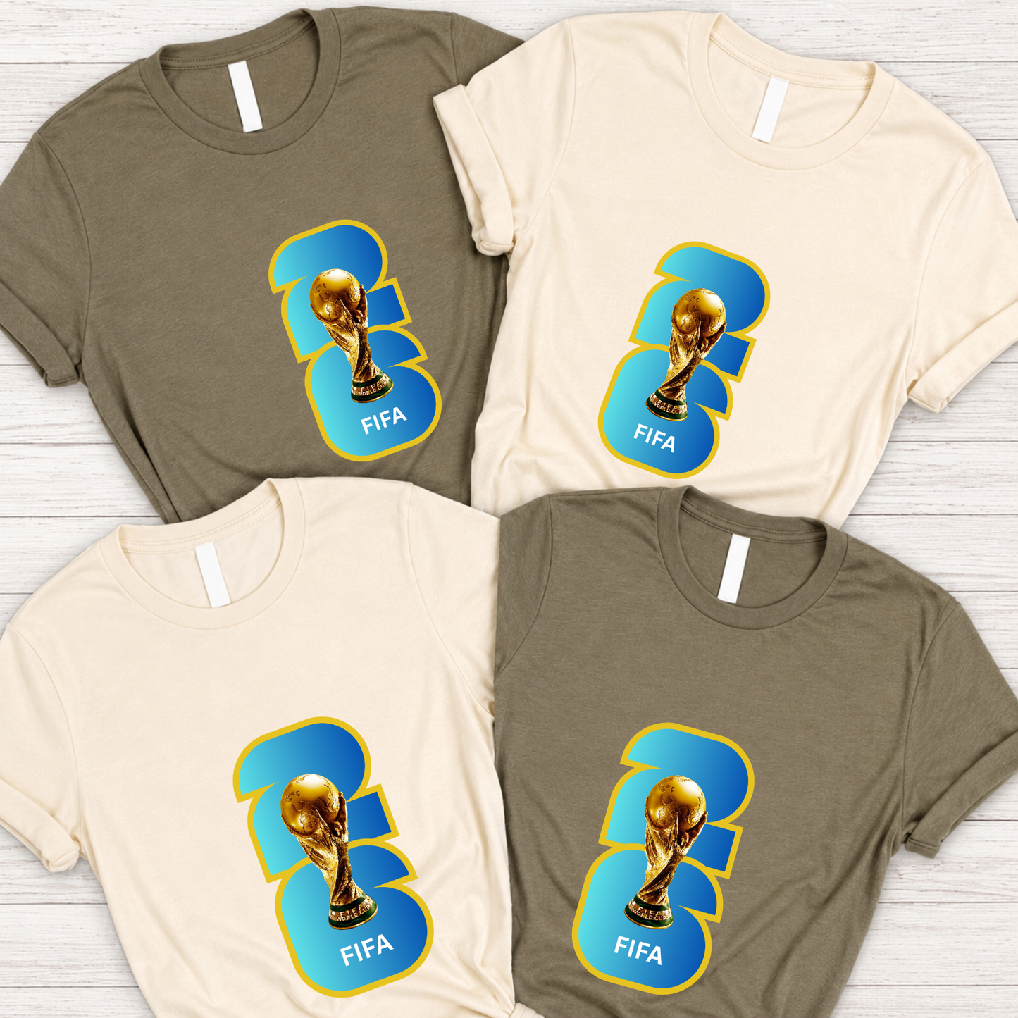FIFA World Cup 2026 Trophy Vibrant Gradient Number Graphic T-Shirt (physical)