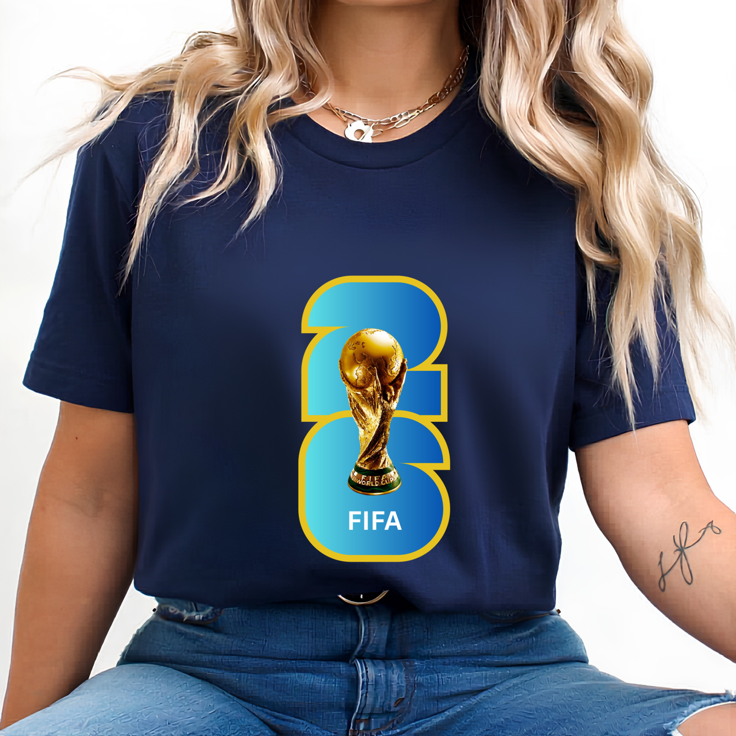 FIFA World Cup 2026 Trophy Vibrant Gradient Number Graphic T-Shirt (physical)