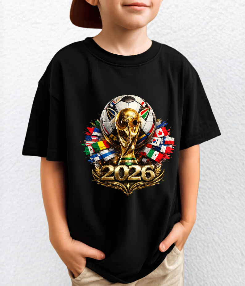 FIFA World Cup 2026 Special Edition Graphic Black Cotton T-Shirt (physical)