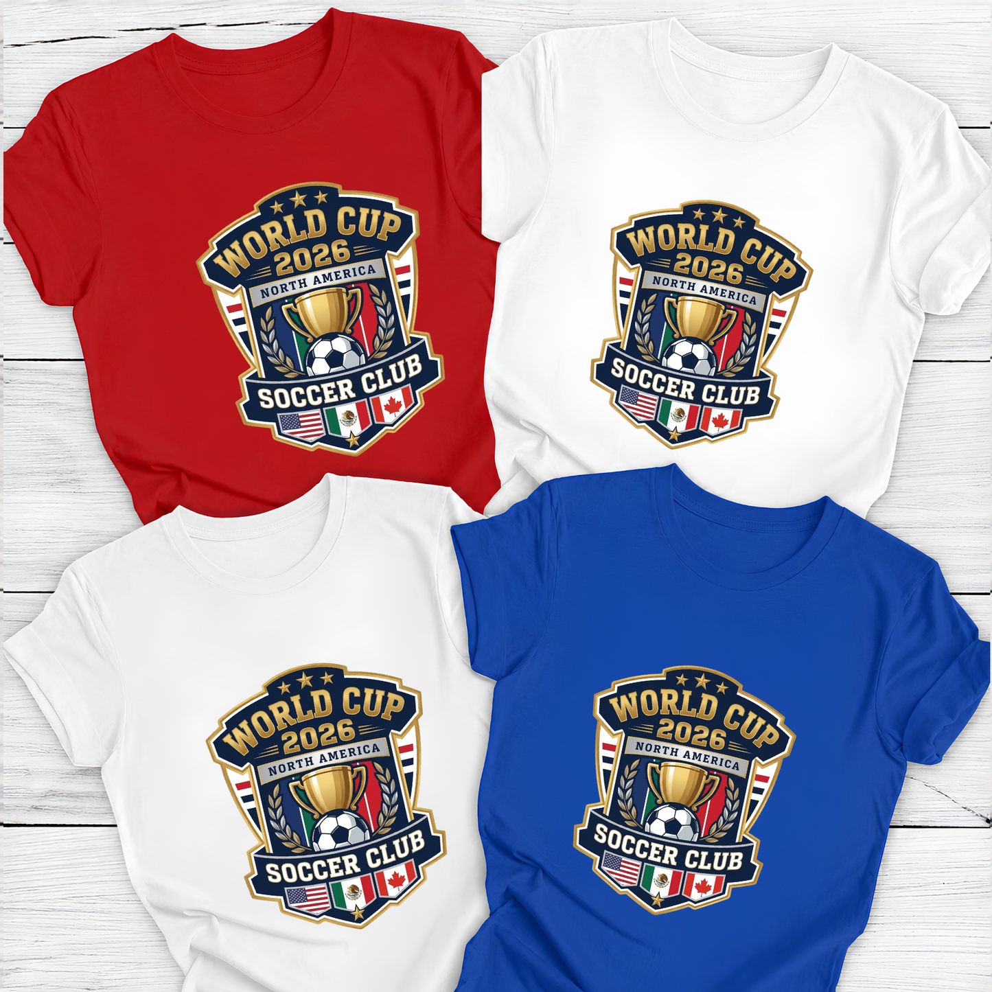 World Cup 2026 North America Soccer Club Shield White T-Shirt (physical)