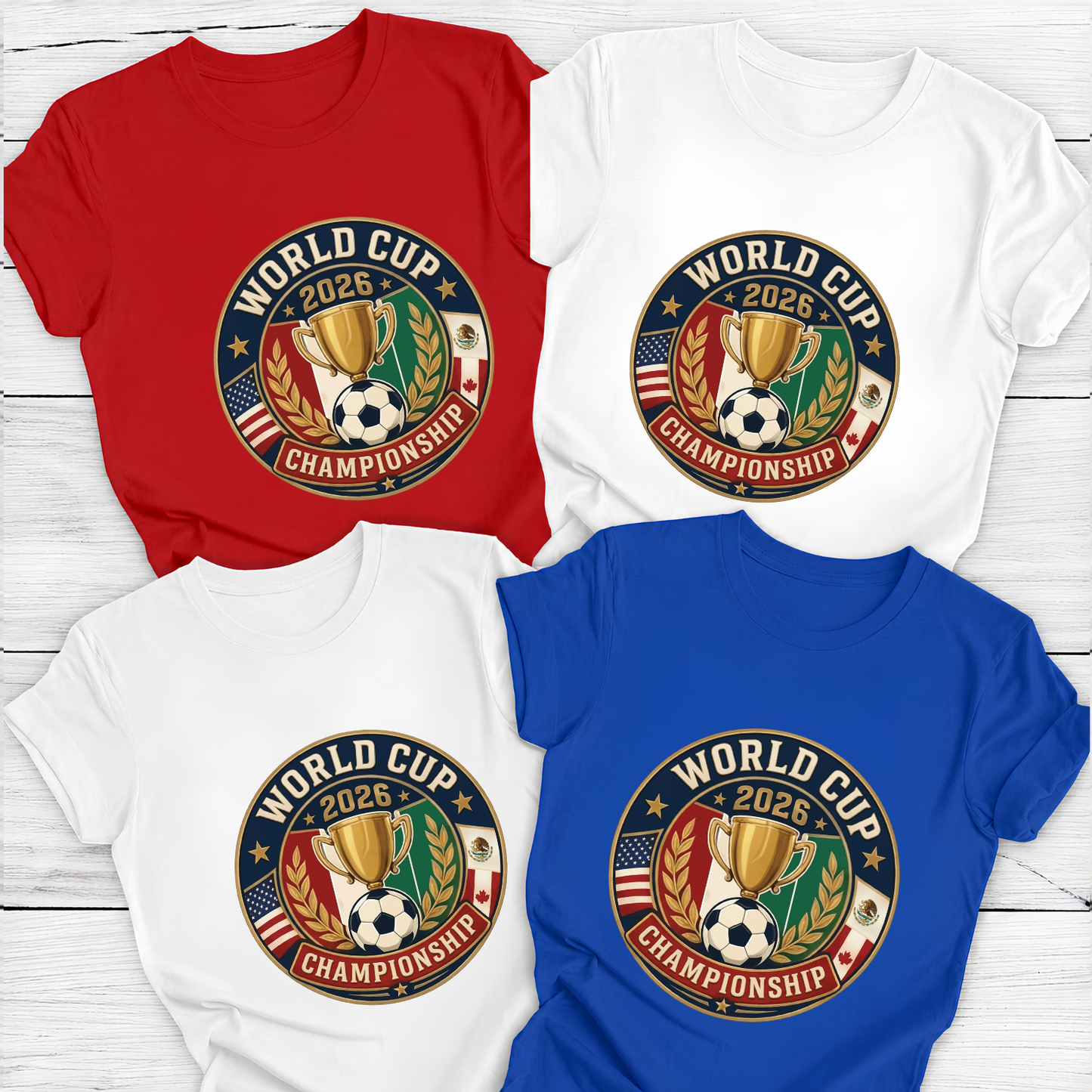 World Cup 2026 Championship Trophy Emblem Graphic T-Shirt (physical)
