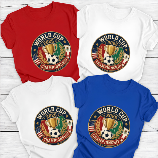 World Cup 2026 Championship Trophy Emblem Graphic T-Shirt (physical)