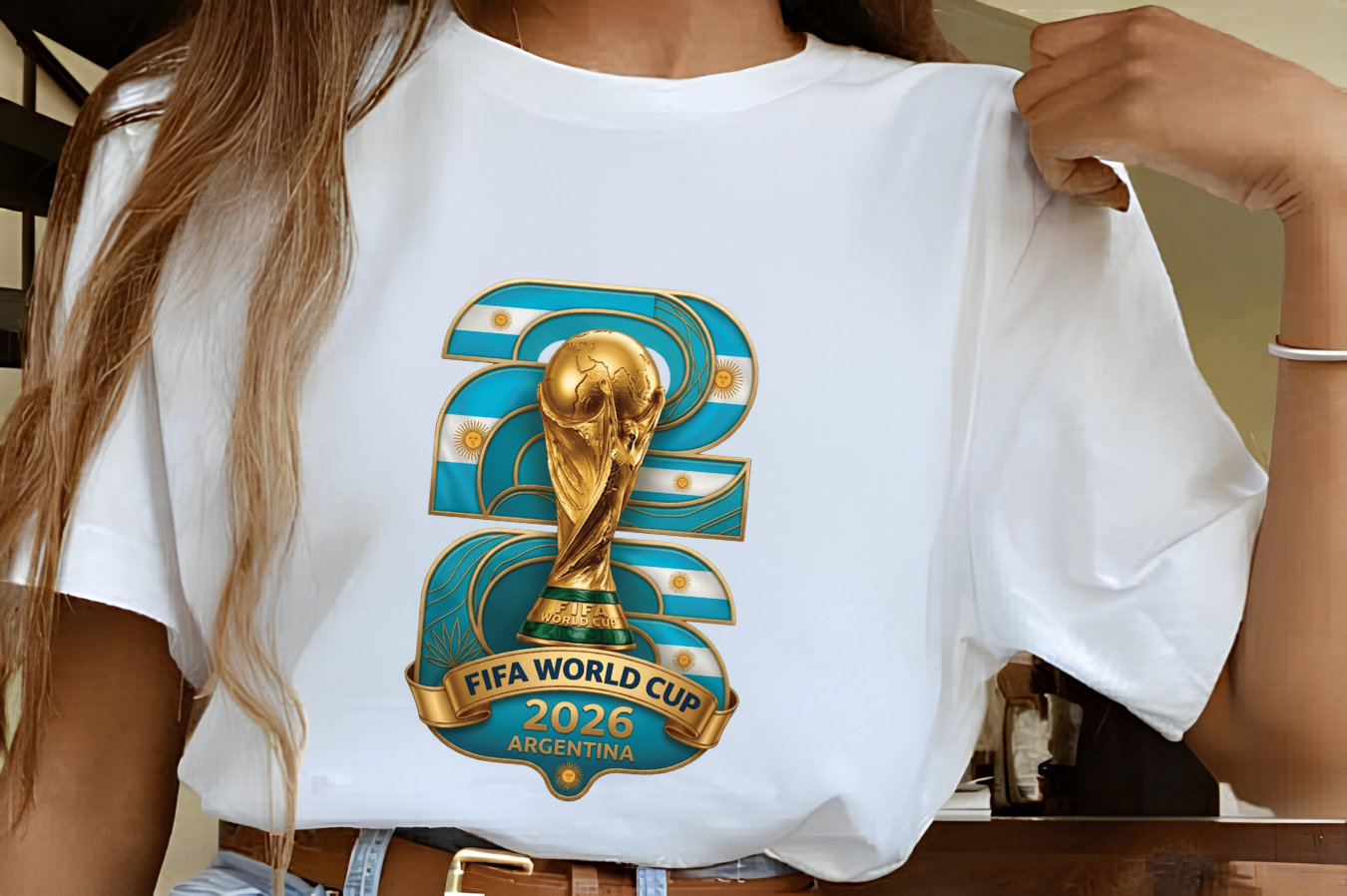 FIFA World Cup 2026 Argentina Football Supporters Graphic T-Shirt (physical)