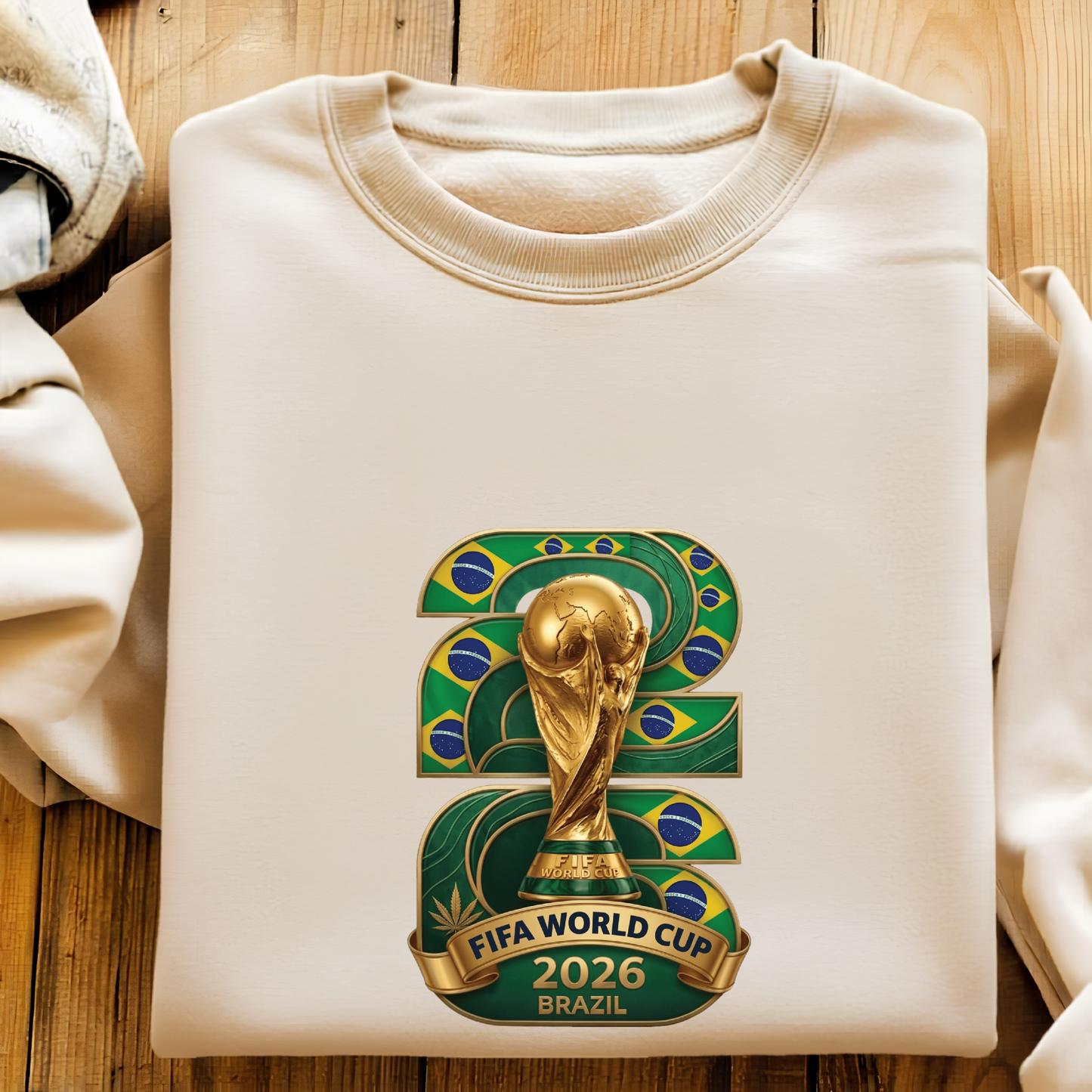 Official FIFA World Cup 2026 Brazil Soccer T-Shirt - Gold Trophy Football Fan Graphic Tee (physical)