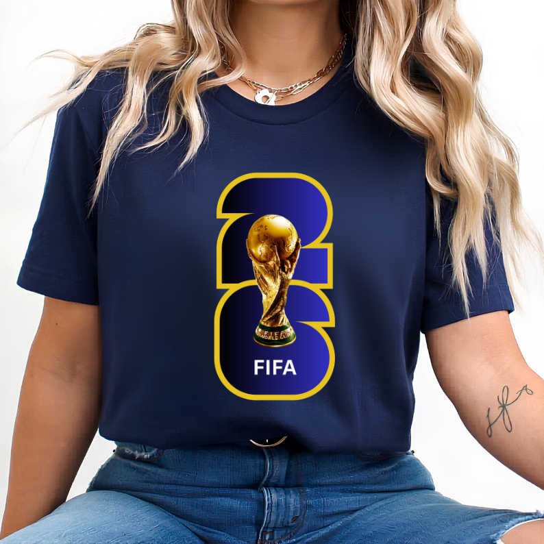 FIFA World Cup 2026 Trophy Deep Gradient Bold Number Graphic T-Shirt (physical)