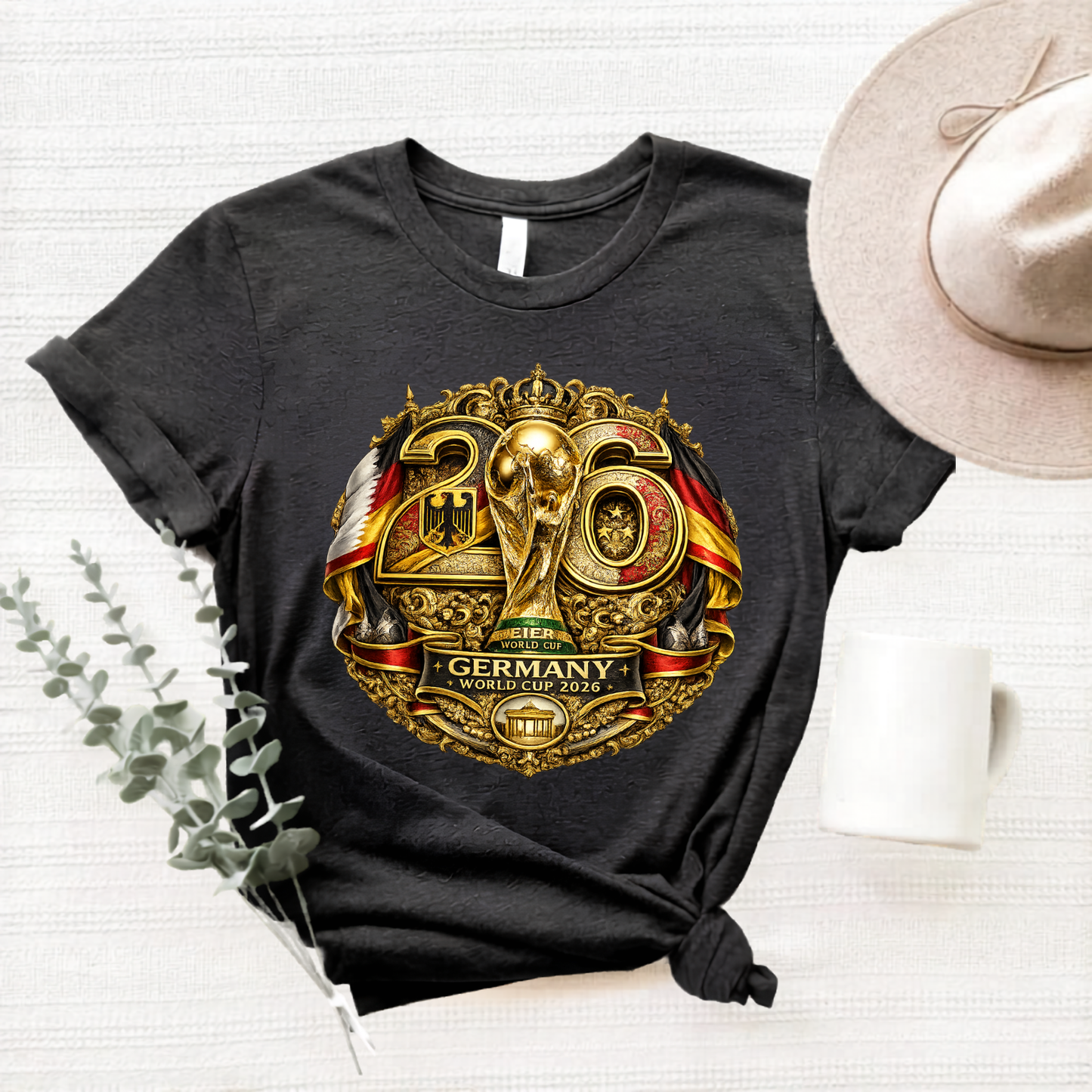 Germany World Cup 2026 Premium Golden Graphic T-Shirt (physical)