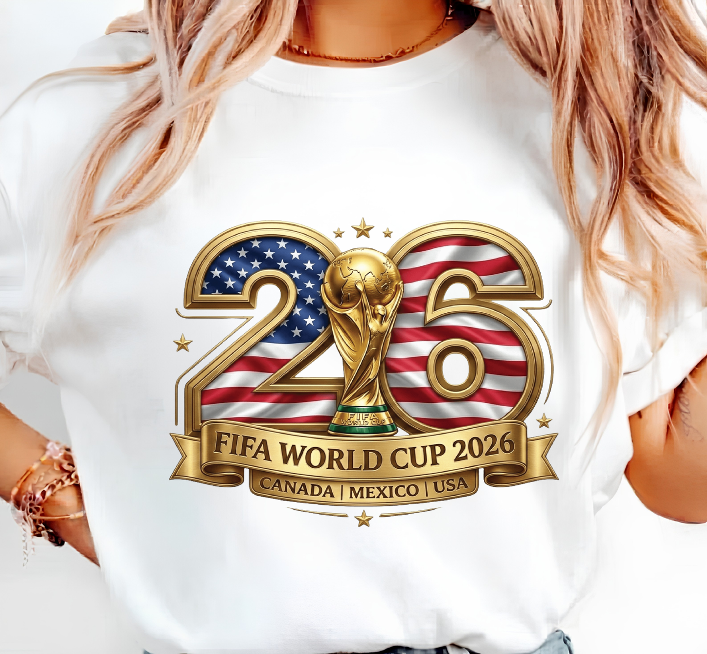 FIFA World Cup 2026 USA Flag Emblem T-Shirt Bundle (physical)
