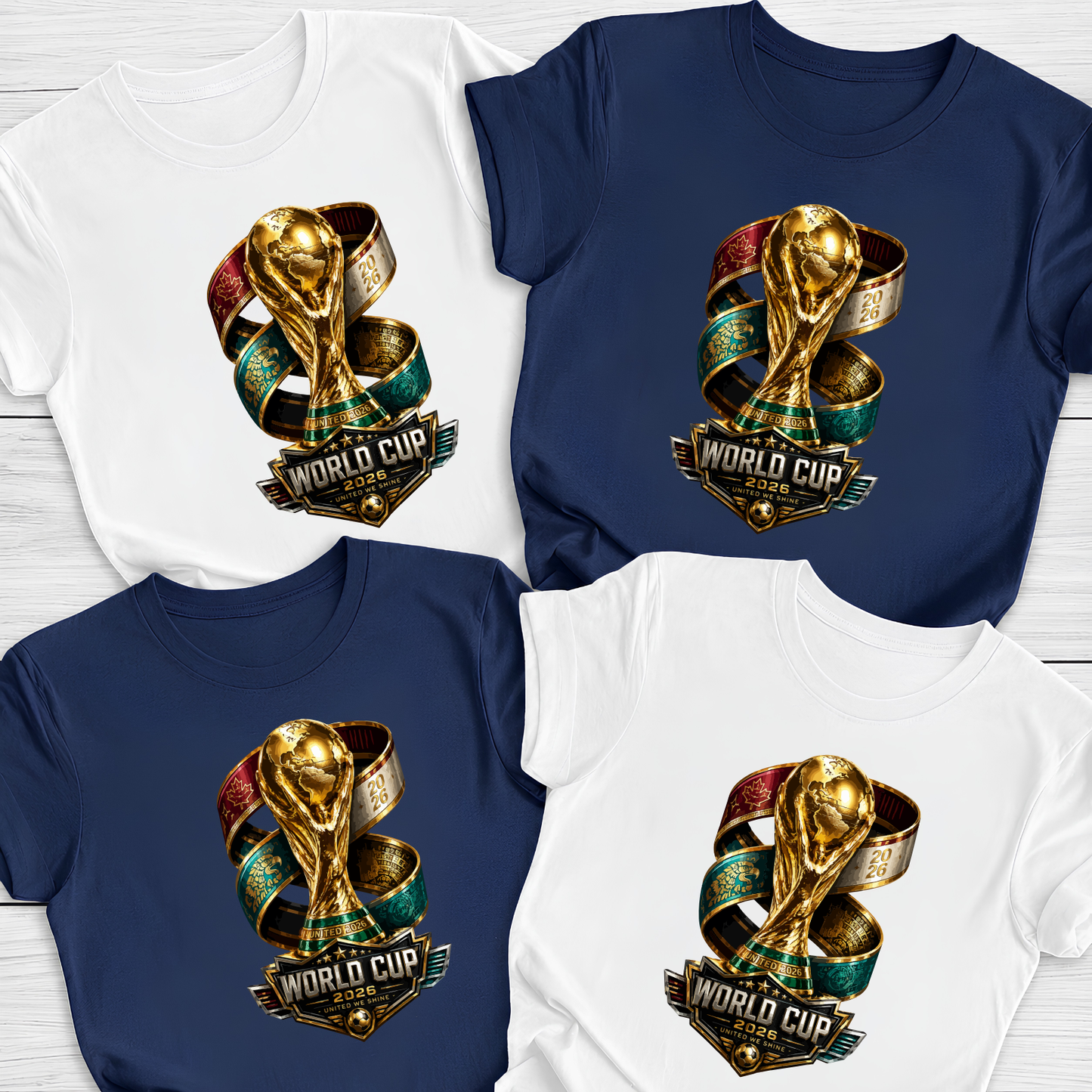Official 2026 World Cup United We Shine Trophy T-Shirt - Premium Soccer Fan Graphic Tee (physical)