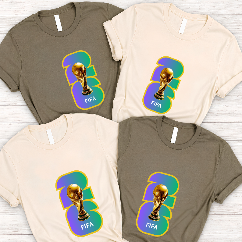 FIFA World Cup 2026 Trophy Dual Gradient Number Graphic T-Shirt (physical)