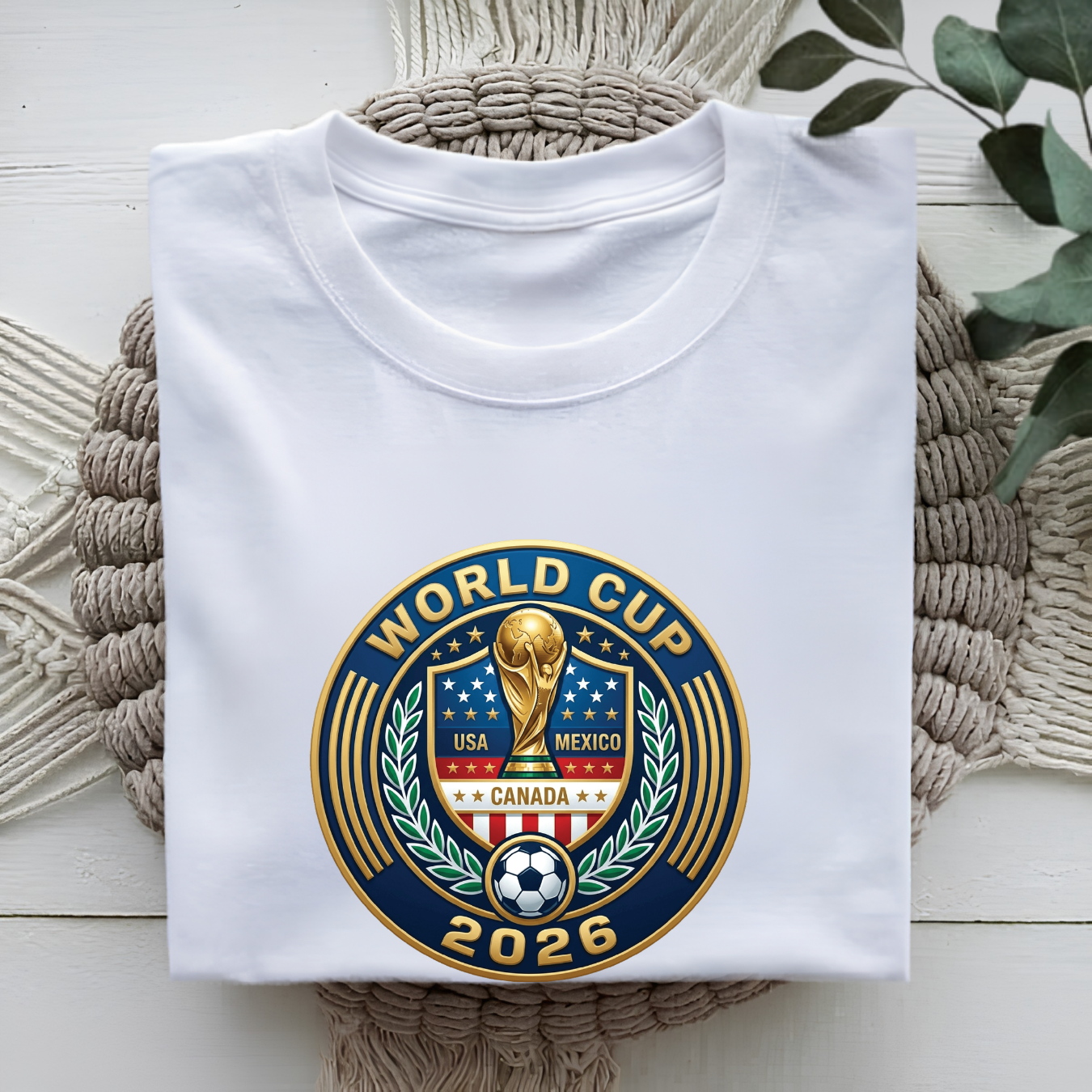 FIFA World Cup 2026 USA Mexico Canada Football Graphic T-Shirt (physical)
