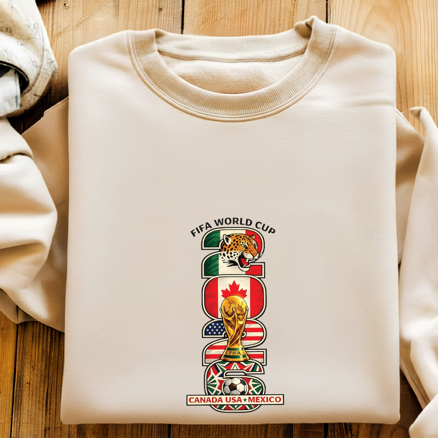 FIFA World Cup 2026 Canada-USA-Mexico Vertical Graphic T-Shirt (physical)