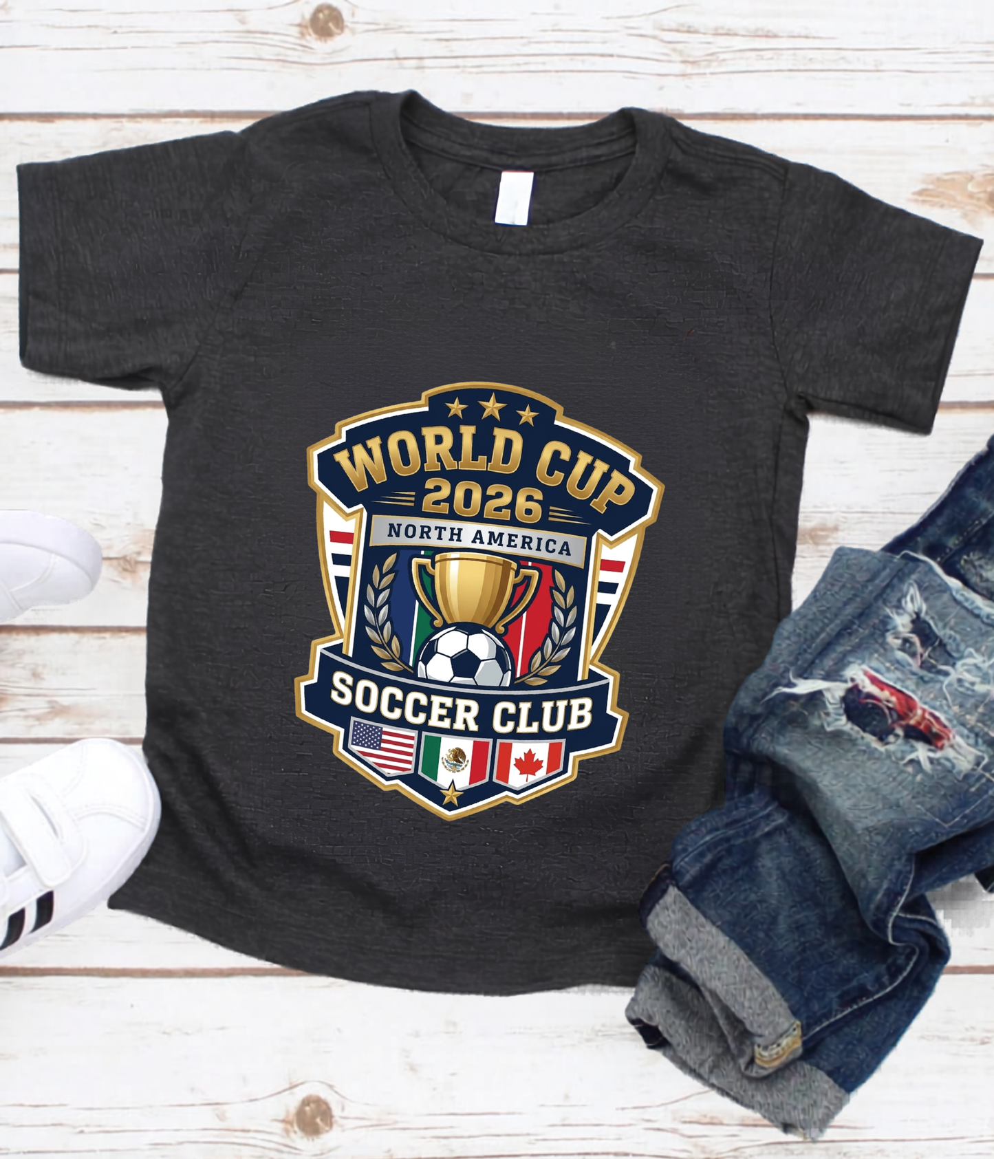 World Cup 2026 North America Soccer Club Shield White T-Shirt (physical)