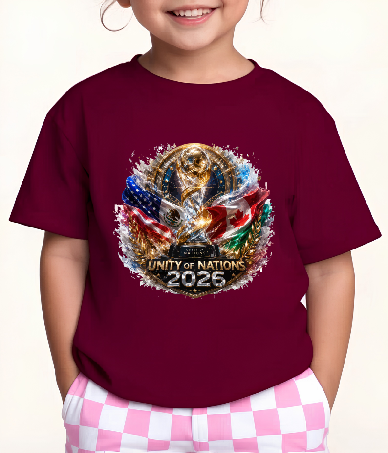 Unity of Nations World Cup 2026 Host Country Flags Premium Graphic T-Shirt (physical)