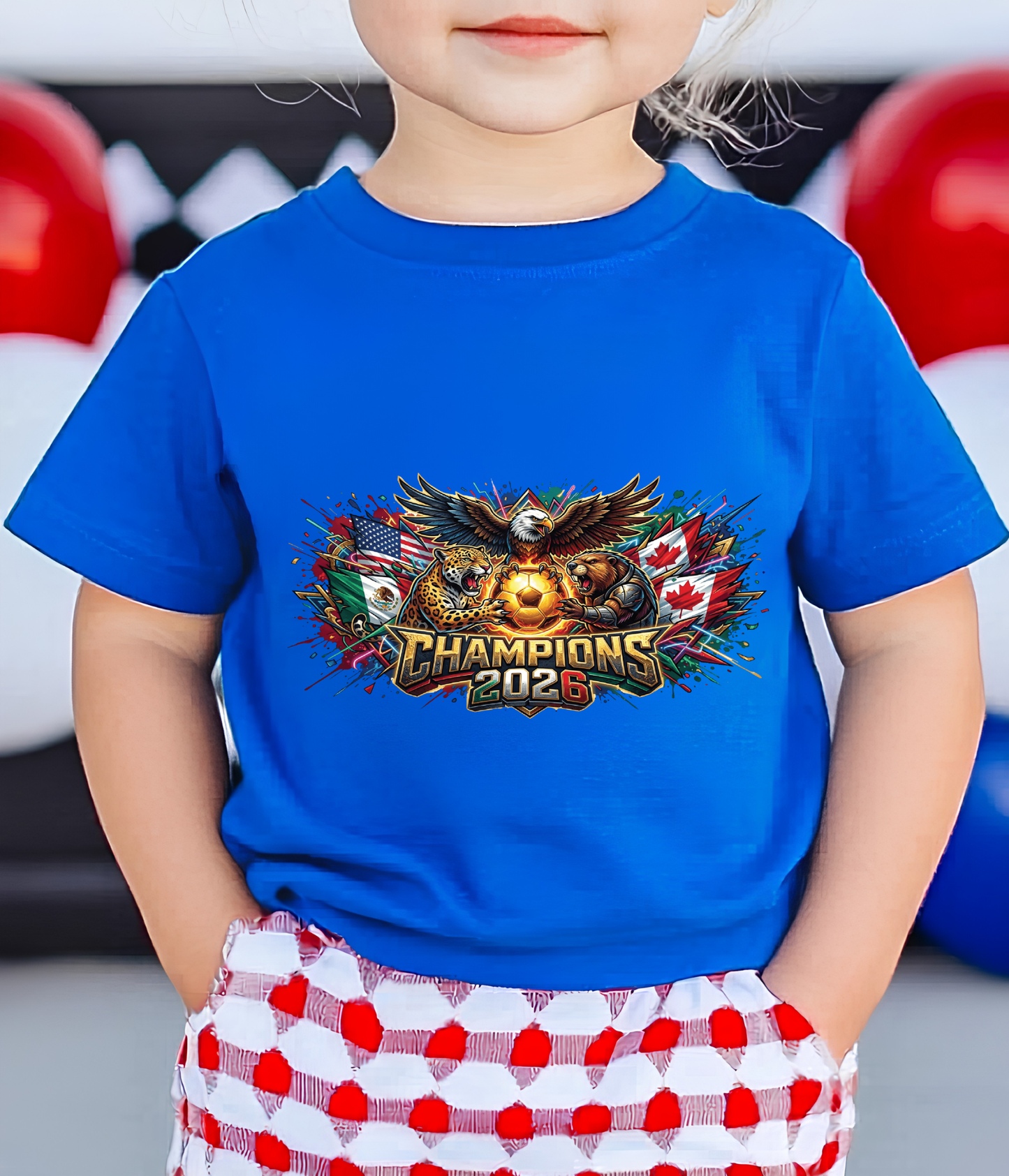 Champions 2026 World Cup Tri-National Mascots T-Shirt - Eagle, Jaguar & Beaver Soccer Fan Tee (physical)