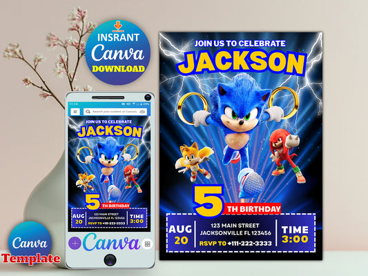 Sonic the Hedgehog Party Invite (Printable)