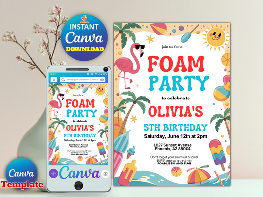 She Said Qui Paris bridal shower invitation Canva template printable digital downloadShe Said Qui Paris bridal shower invitation Canva template printable digital download