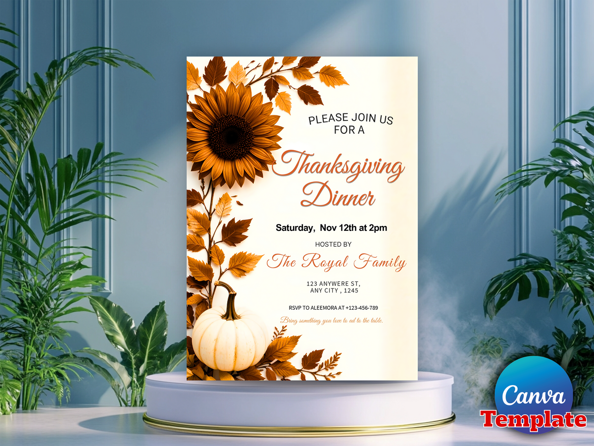 Thanksgiving Dinner Invitation Editable Template Let's Give Thanks Invitation Printable Thanksgiving Invitation Pumpkin Friendsgiving Invite