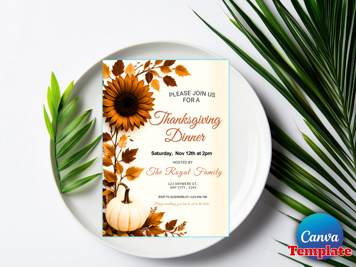 Thanksgiving Dinner Invitation Editable Template Let's Give Thanks Invitation Printable Thanksgiving Invitation Pumpkin Friendsgiving Invite