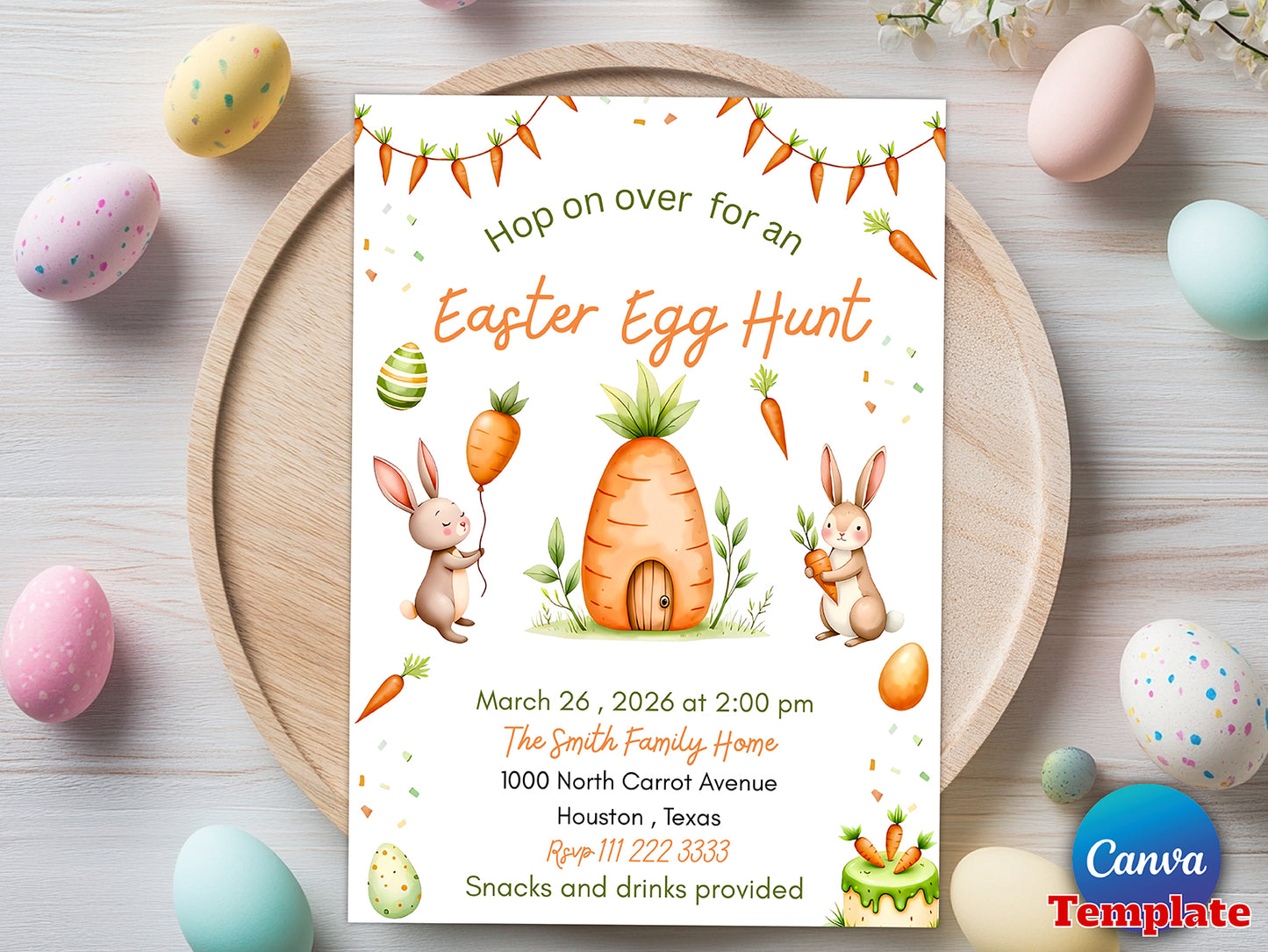 Easter Egg Hunt Invitation(Printable)