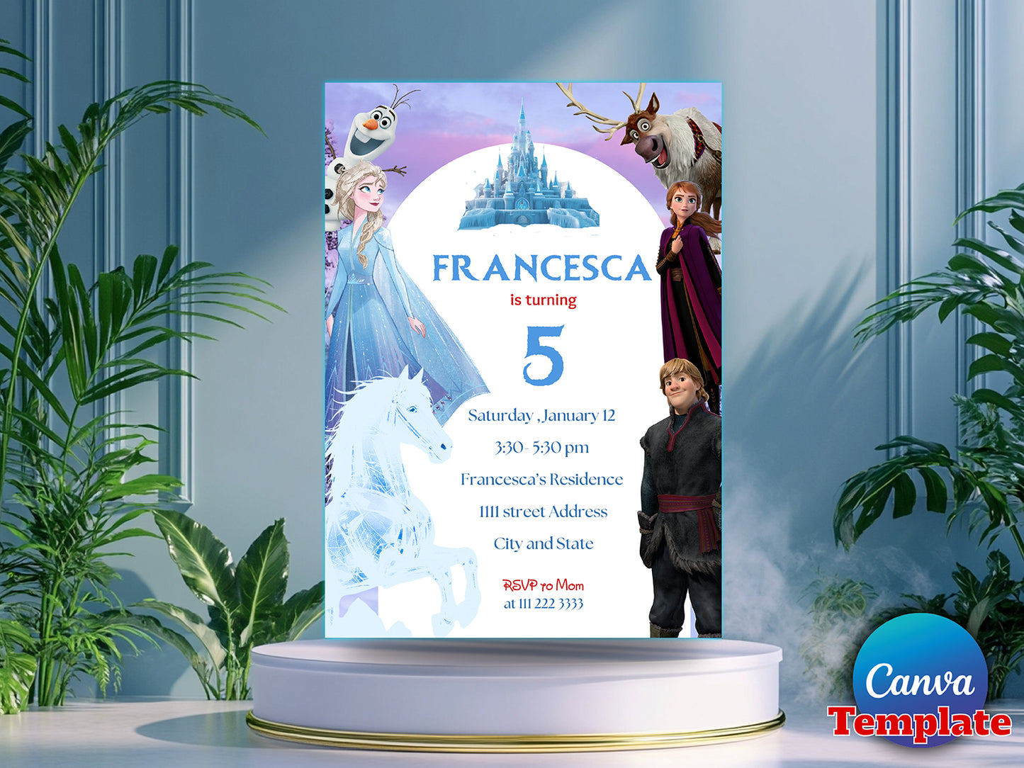 Princess Elsa Girl Invite Template (Printable)