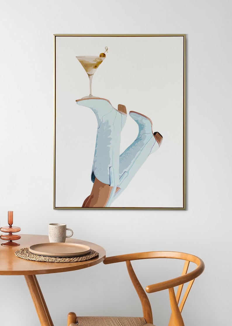 Light Blue Cowgirl Wall Art (Printable+Physical)
