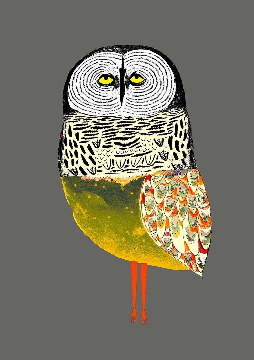 Golden Owl Art(Printable+Physical)
