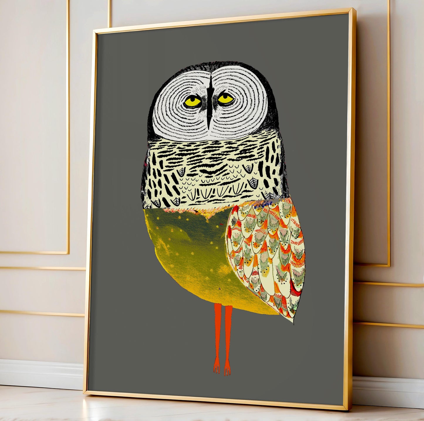 Golden Owl Art(Printable+Physical)