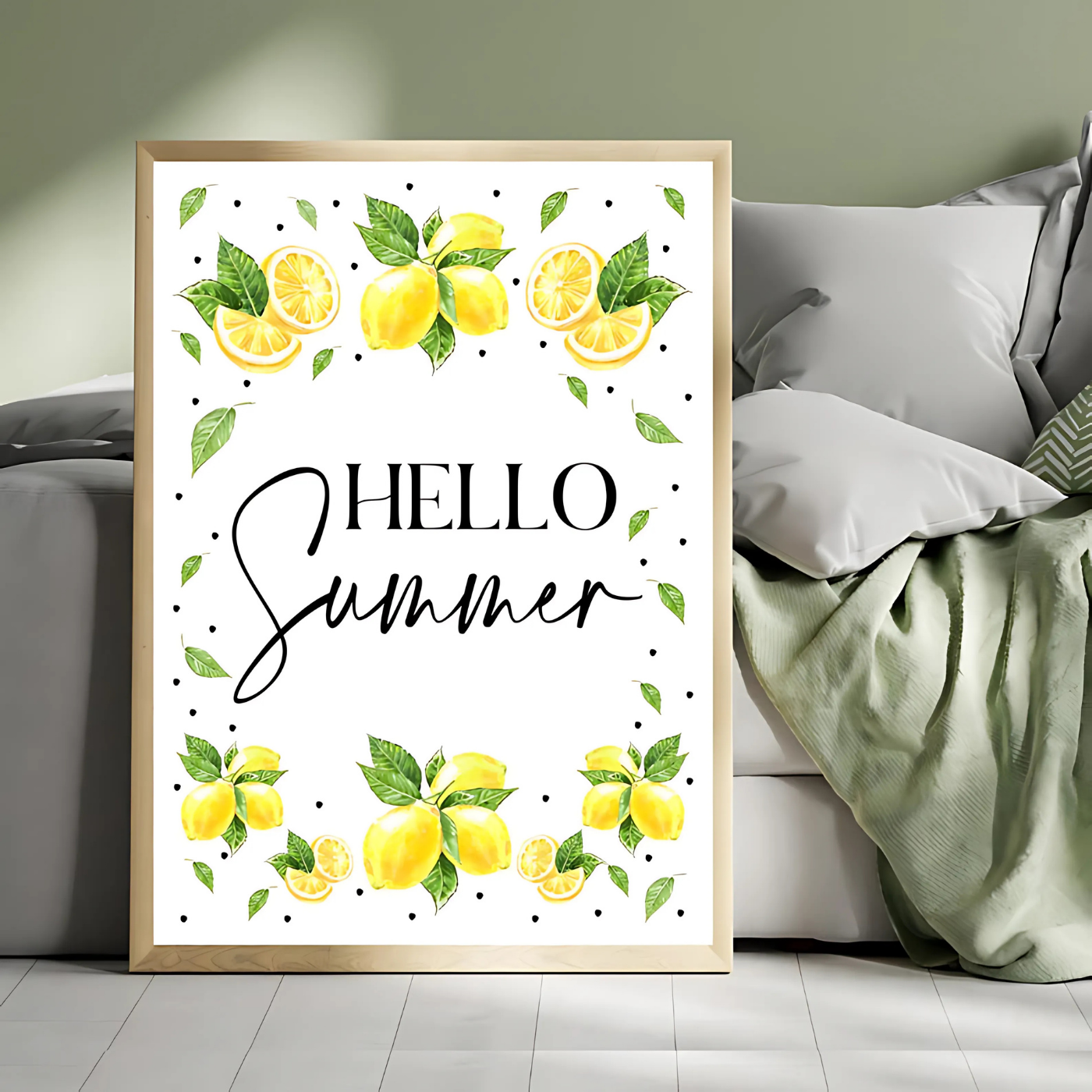 Hello Summer sign printable wall art(Printable+Physical)