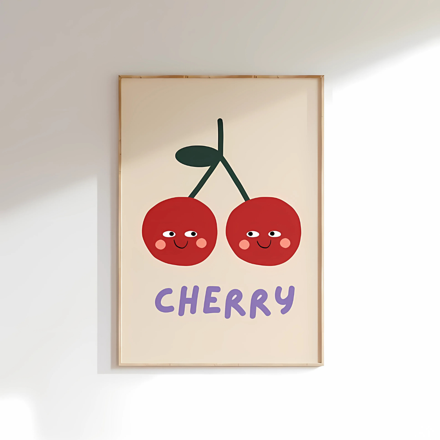 Cherry Cute Fruit Illustration Wall Art(Printable+Physical)