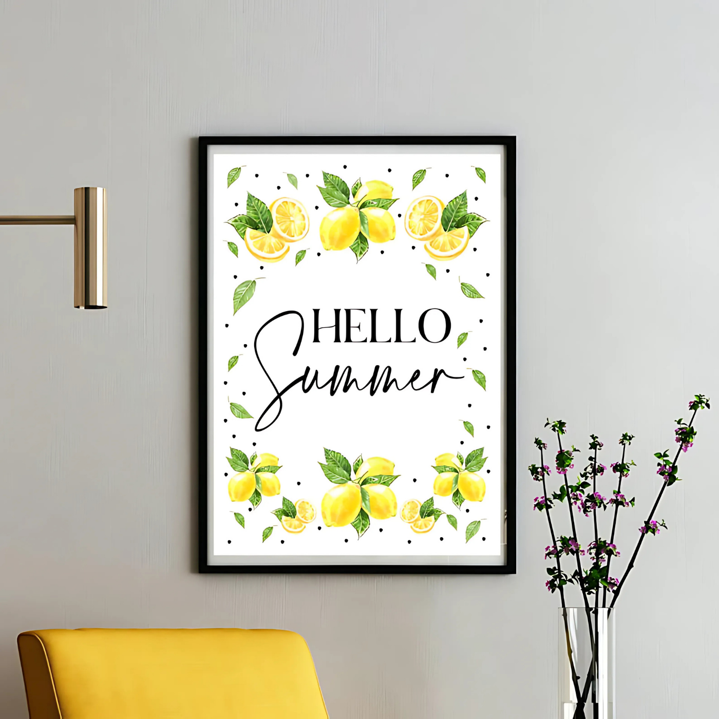 Hello Summer sign printable wall art(Printable+Physical)