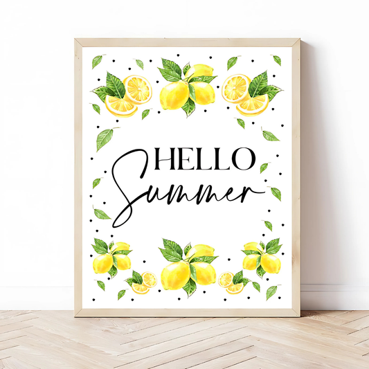 Hello Summer sign printable wall art(Printable+Physical)