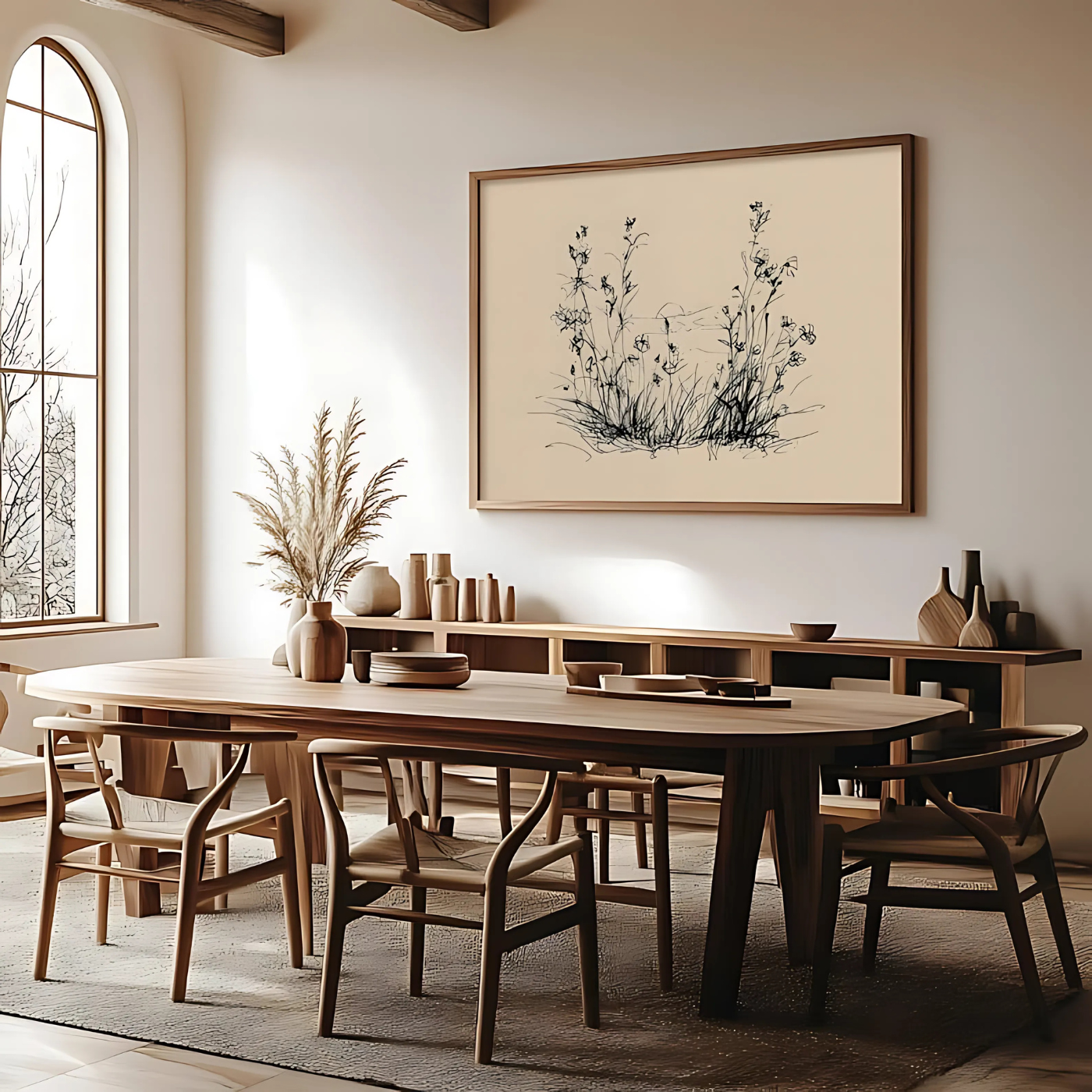 Botanical Wildflower Drawing Printable Wall Art(Printable+Physical)