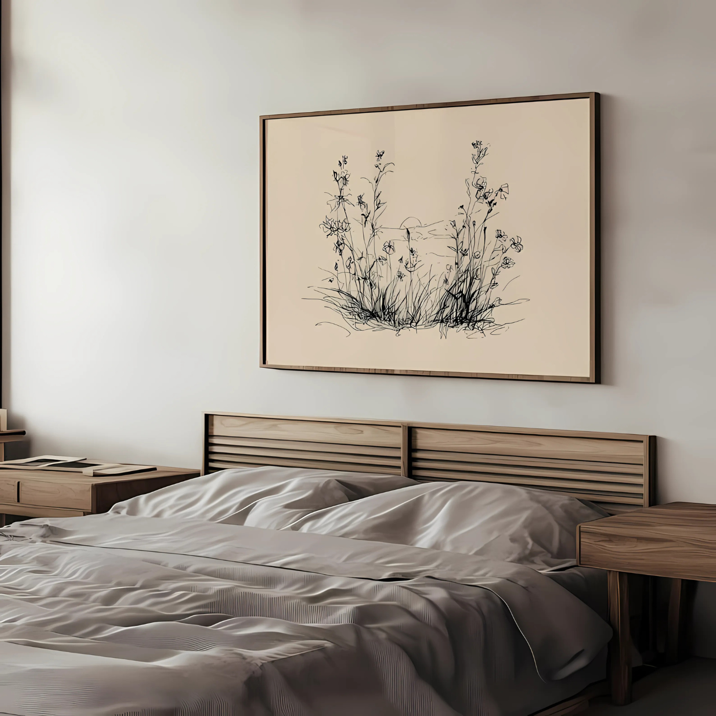 Botanical Wildflower Drawing Printable Wall Art(Printable+Physical)